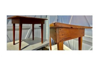 Antique Hardwood Rustic Farmhouse Console Table