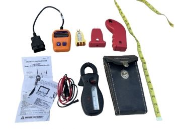 Amprobe Rotary Scale Snap-around Model & Case, Actron OBD II Pocket Scan Code Reader, 2 Electrical  Testers