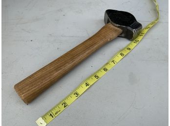 Big Blu 1.5lb. Blacksmiths Hand-forged Cross Pein Hammer With Wood Hand