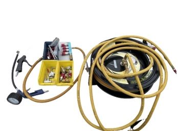 Air Compressor Hose With Reel & Accessories
