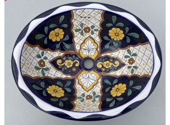 Beautiful Mexican Hand Painted Sink Basin