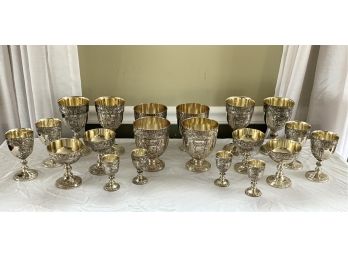 Lot Of Twenty - Size Assorted  Vintage Corbell & Co Silverplated - Crest Drinking Goblets