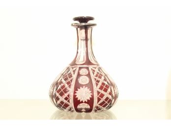 Bohemian Red Crystal Glass Decanter