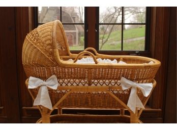 Gorgeous Well Made Wicker Bassinet