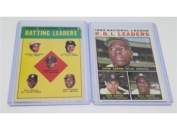 Lot Of 2 1960's Hank Aaron Cards