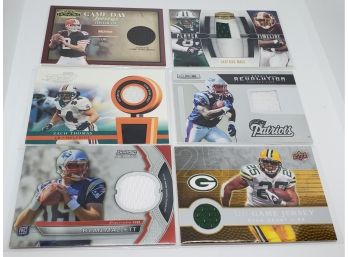 Lot Of 6 Football Game Used Jersey Relic Cards