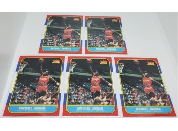 Lot Of 5 Iconic Michael Jordan 1986 Rookie Card Reprints