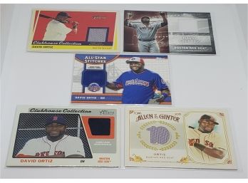 Lot Of 5 David Ortiz Game Used Jersey Relic Cards