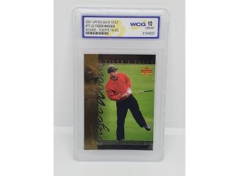 2001 Upper Deck Golf Tiger Woods Rookie Card Graded 10 Gem Mint