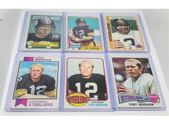 Lot Of 6 Vintage Terry Bradshaw Football Cards 1973-1983