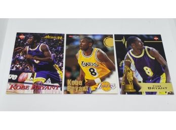 Lot Of 3 1997-1998 Kobe Bryant Rookie & 2nd Year Cards