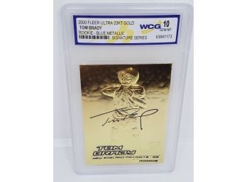 Very Rare 2000 Ultra 23kt Gold Tom Brady Rookie Card Graded 10 Gem Mint