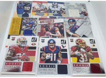 Lot Of 10 Game Used Jersey Football Relic Cards - Many Rookies