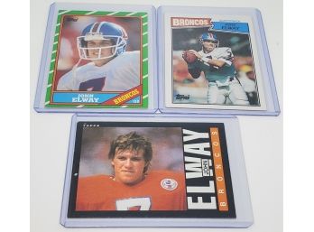 Lot Of 3 Vintage John Elway Football Cards - 2nd, 3rd & 4th Year