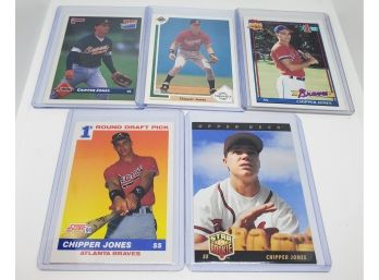 Lot Of 5 Different Chipper Jones Rookie Cards