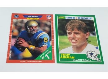 Lot Of 2 1989 Troy Aikman Rookie Cards