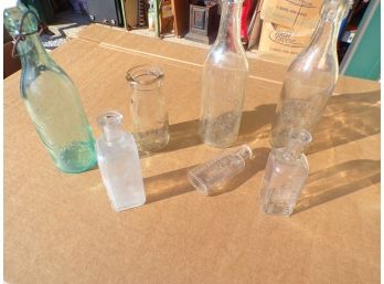 Lot Of 7 Litchfield Ct. Antique Soda And Medicine Bottles
