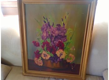 Painting Oil On Canvas  ' The Purple Symphony' Signed  M.E.Nelise
