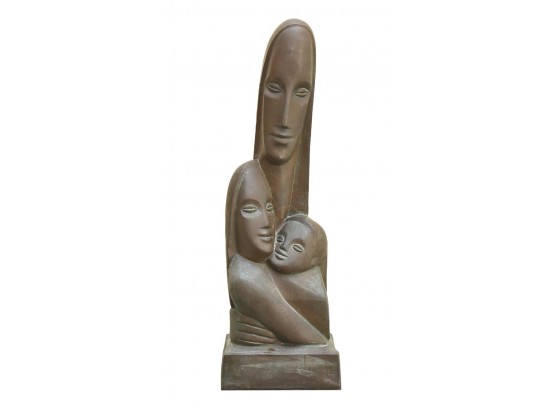 Artini Bronze Sculpture Of A Mother With Two Children