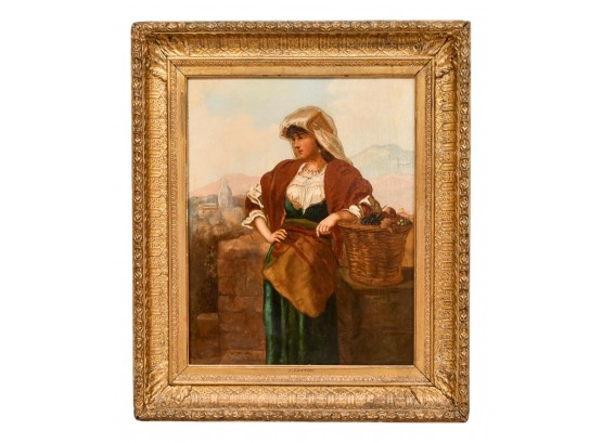 Framed Signed Joseph Payton (British, 1861-1890) Oil On Canvas Portrait Of A Lady