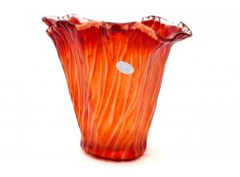 Italian Savarese Vtr. Murano Art Glass Vase