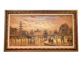 Framed Signed Ernesty Oil On Canvas Of A China Scene