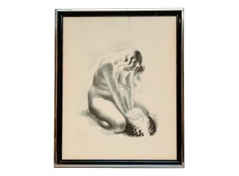 Framed Signed Aage Sikker Hansen (Danish, 1897-1955) Lithograph Of A Woman