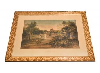 Framed Signed Emil Barbarini (Austrian 1855-1953) Print Of ' A Summer Day'