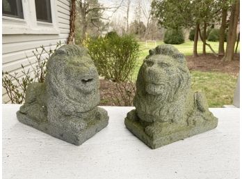 Pair Of Lion Garden Statues
