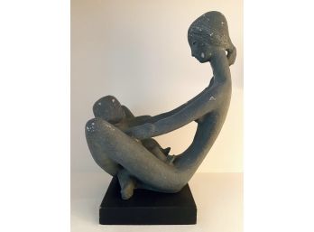 Vintage Mother And Child Statue