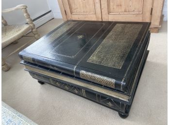Maitland-smith Leather Stacked Books Storage Coffee Table