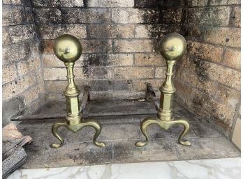 Vintage Cannonball Andirons