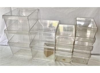 12 Clear Plastic Display Containers To Hang 2 Different Sizes