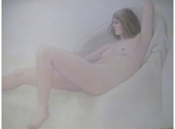 Full Body  Seated Female Nude Pastel  'Arial Sleeping' 19x24'