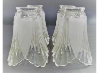 Set Of 4 Antique Art Nouveau Glass Lamp Shades