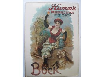 Original Vintage 1974 Hamm's Preferred Stock Bottled Beer  Advertising Lithograph Poster