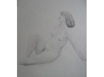 Full Body  Seated   Female Nude  'KATIE' Graphite Drawing 18x24'