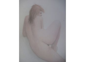 Full Body  Redhead Backside Female Nude Pastel  'Giselle'