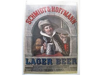Original Vintage 1974 Schmidt & Hoffman Lager Beer  Advertising Lithograph Poster