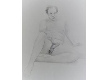Full Body  Male Nude  'JEFF' Graphite Drawing 18x24'