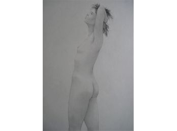 Full Body  Standing   Female Nude  'LORI' Graphite Drawing 18x24'
