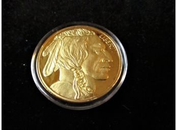 2011 Gold Plated Replica Copy Souvenir Indian Head/buffalo Coin