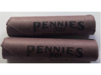 2 Rolls Of Pennies 1963 And 1963 D  (unopened)