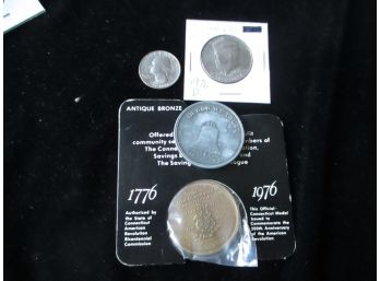 Unique U.S. Bicentennial,1776-1976, Lot Of 4 Coins And Tokens