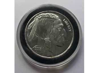 2008 Buffalo Dollar 1 Troy Oz .999 Fine Silver Coin In Beautiful Plastic Case