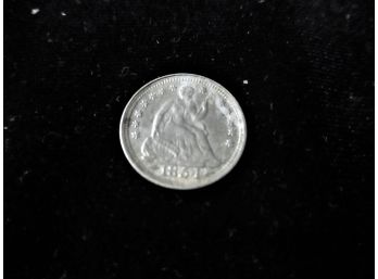 Very Desirable 1854 P Seated Liberty Silver Half Dime, With Arrows