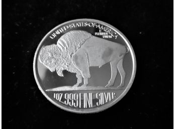 Buffalo-Indian Head .999 Silver Coin, 1 Troy Oz. BU