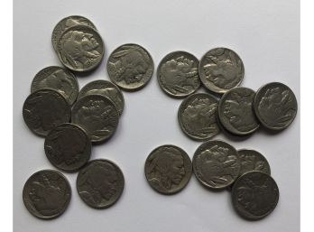 20 Buffalo Nickels Dated (10) 1936 & (10) 1937