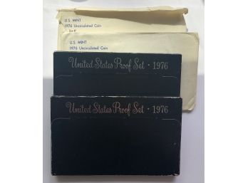 2 1976 US Proof Sets And 2 1976 US Mint Uncirculated Coin Set (P&D)