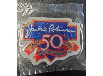 Jackie Robinson 50th Anniversary 1947 - 1997 'Breaking Barriers' Embroidered Uniform Patch MLB